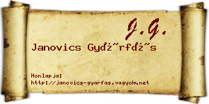 Janovics Gyárfás névjegykártya